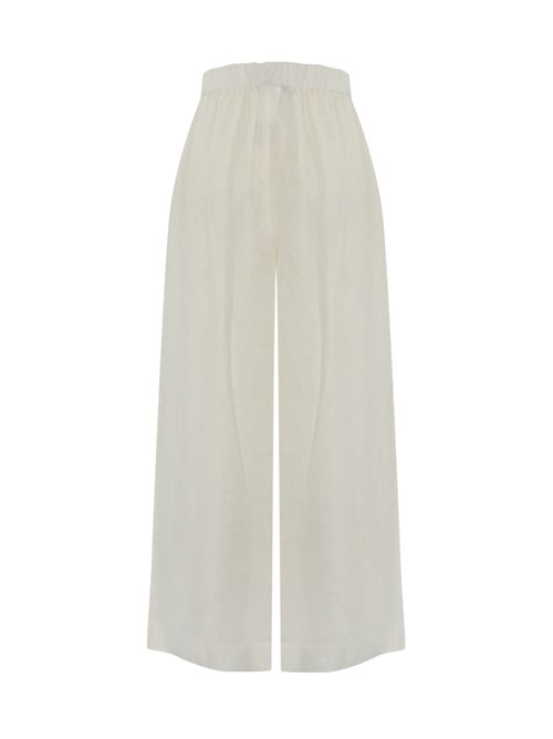 Pantalone ampio Minnie in lino Bianco MM Max Mara | 2516131018600010